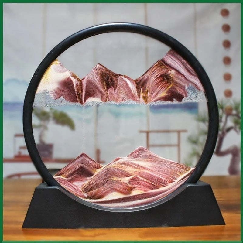 3D Hourglass Quicksand Sand Art Round Glass