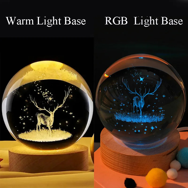 3D Crystal Ball Night Light Lamp