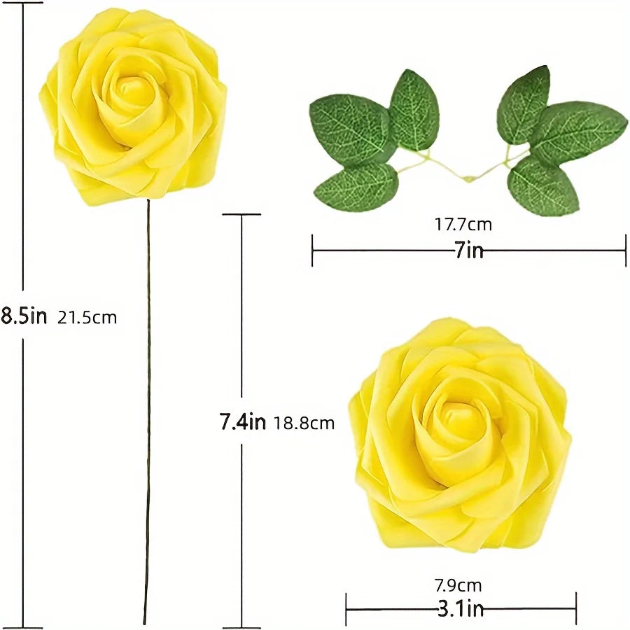 25pcs Artificial Rose Stems(DIY Bouquets)