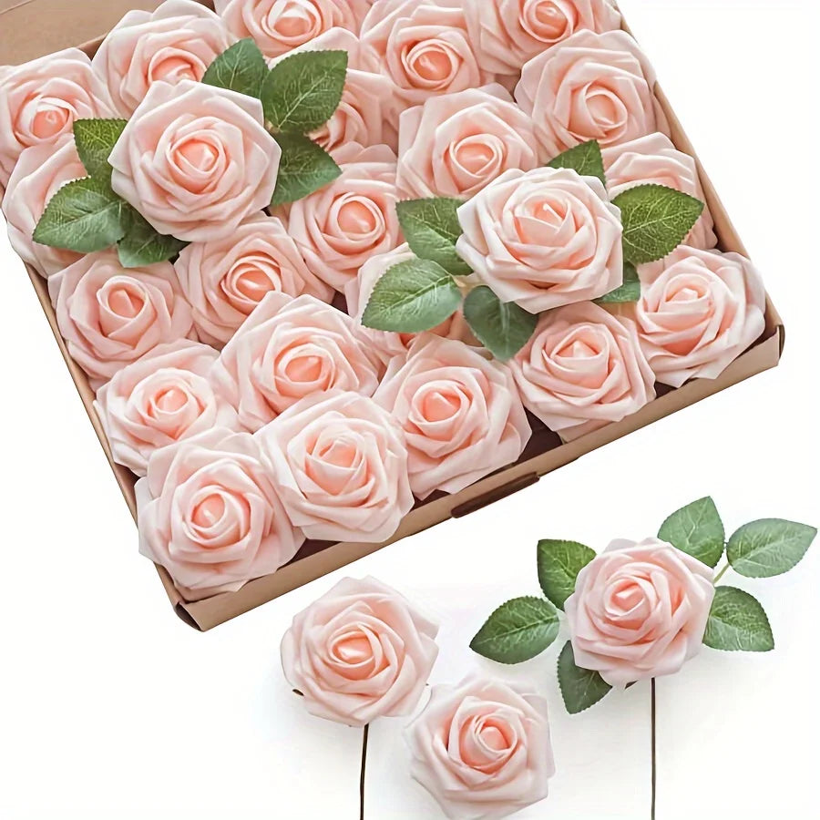 25pcs Artificial Rose Stems(DIY Bouquets)