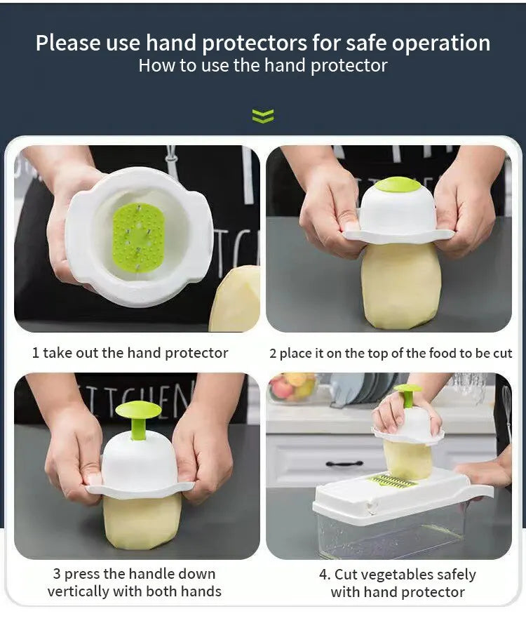 12 in 1 Multifunctional Veggie Slicer & Chopper Set(1 Pc)