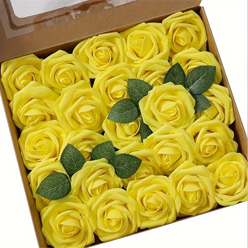 25pcs Artificial Rose Stems(DIY Bouquets)