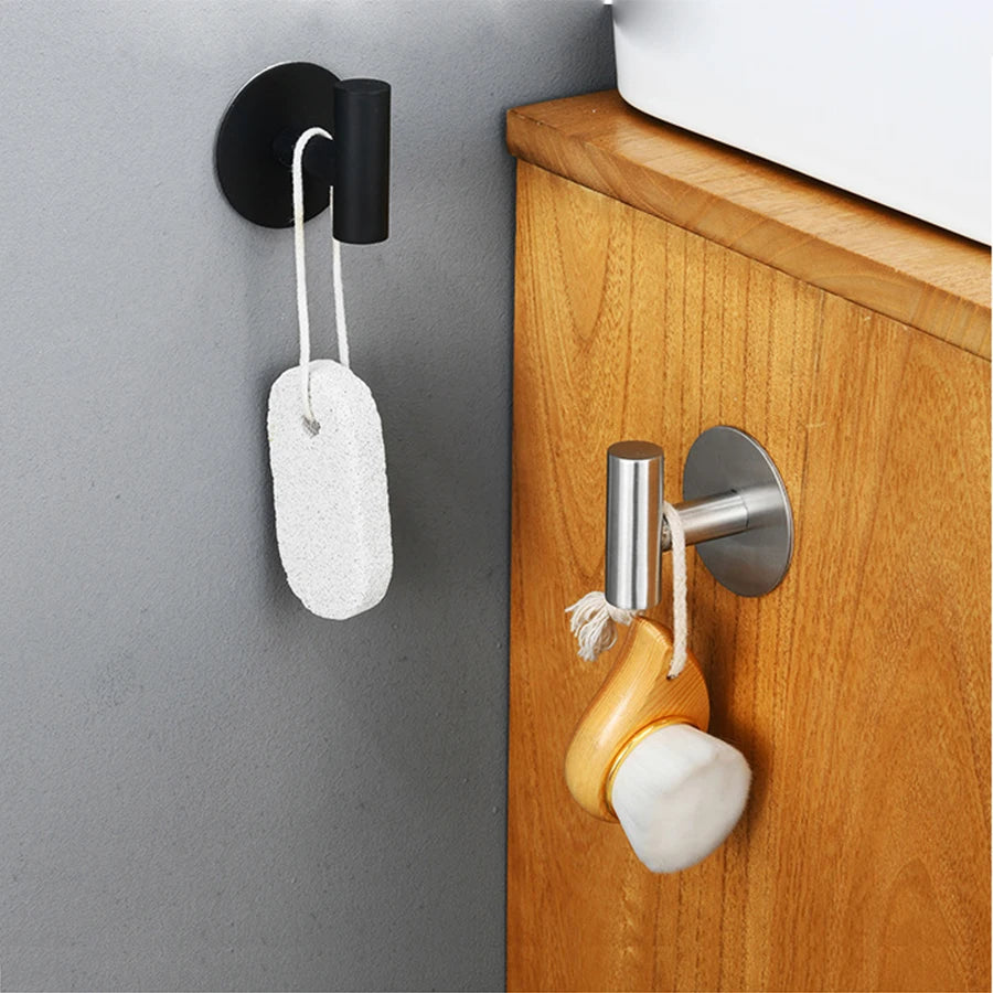 2Pcs Stainless Steel Adhesive Wall Hooks