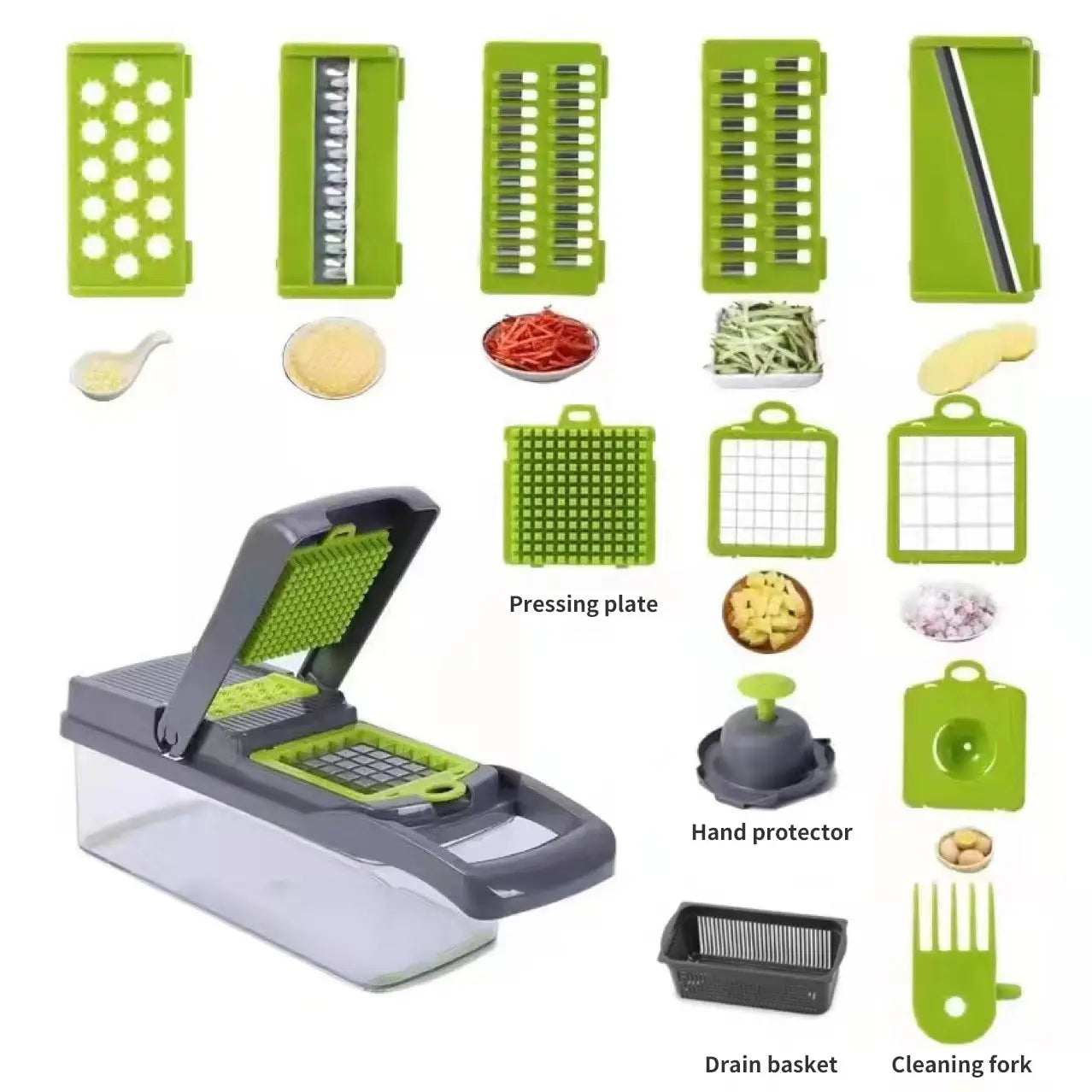 12 in 1 Multifunctional Veggie Slicer & Chopper Set(1 Pc)