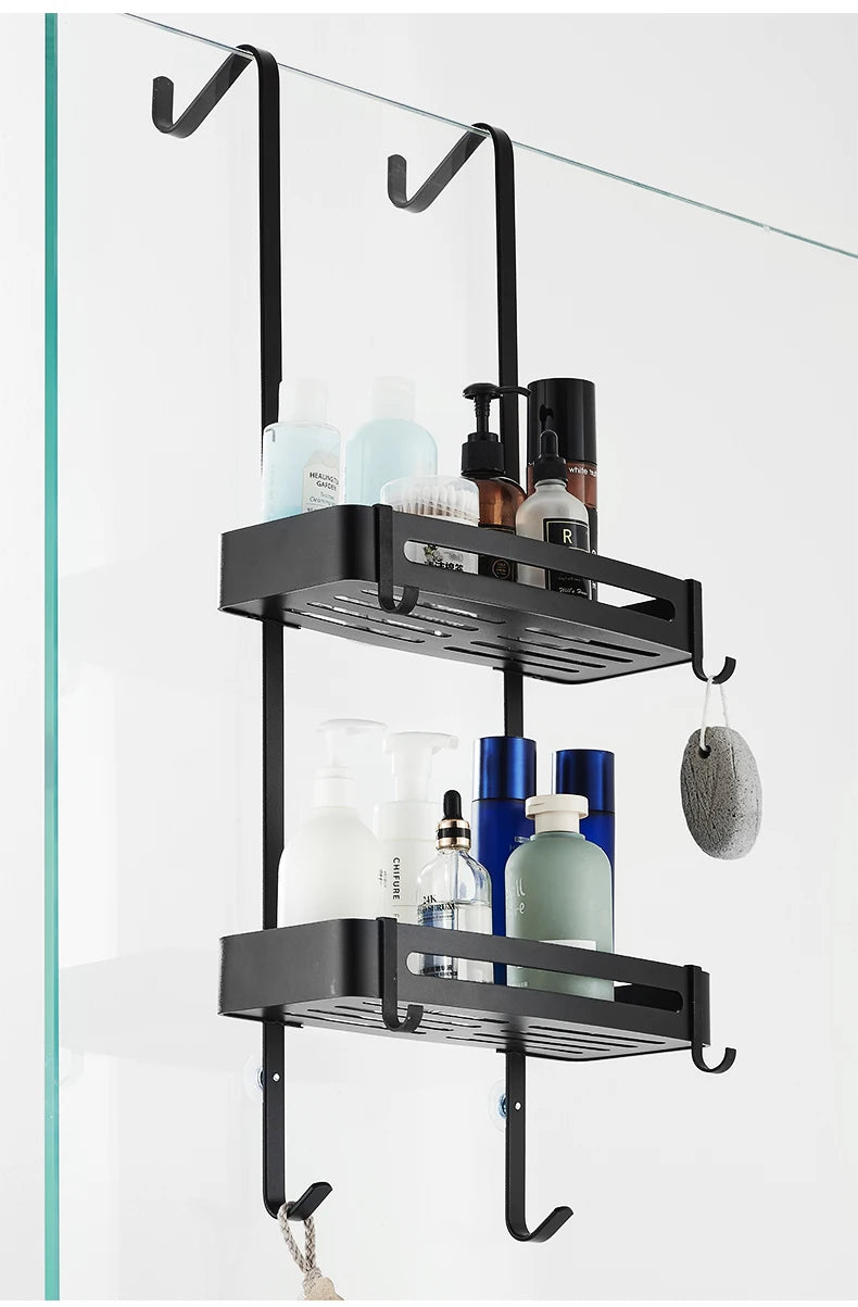 Nail-Free Hanging Bath Shelves