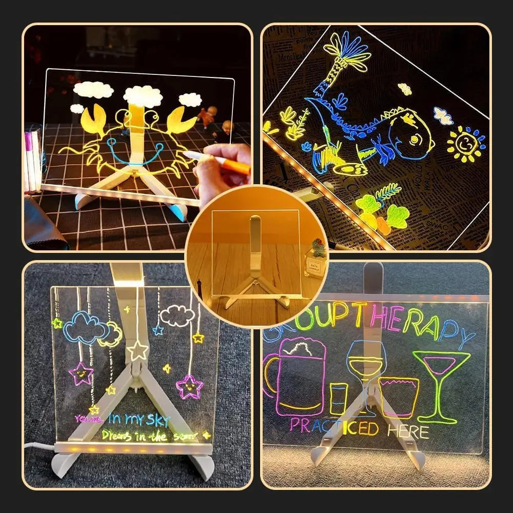 LED Note Board with 7 Color Pens