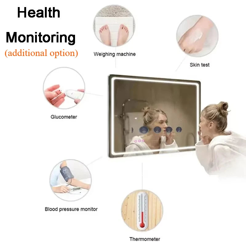 Luxury Glass Smart Mirror with Android TV & LEDs