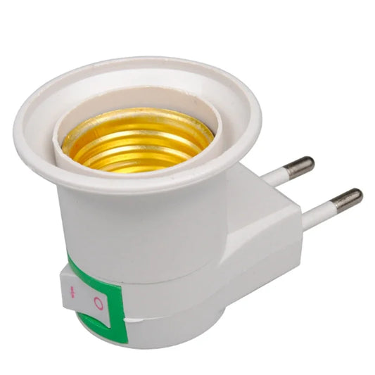 E27 EU Plug Lamp Base with On/Off Switch