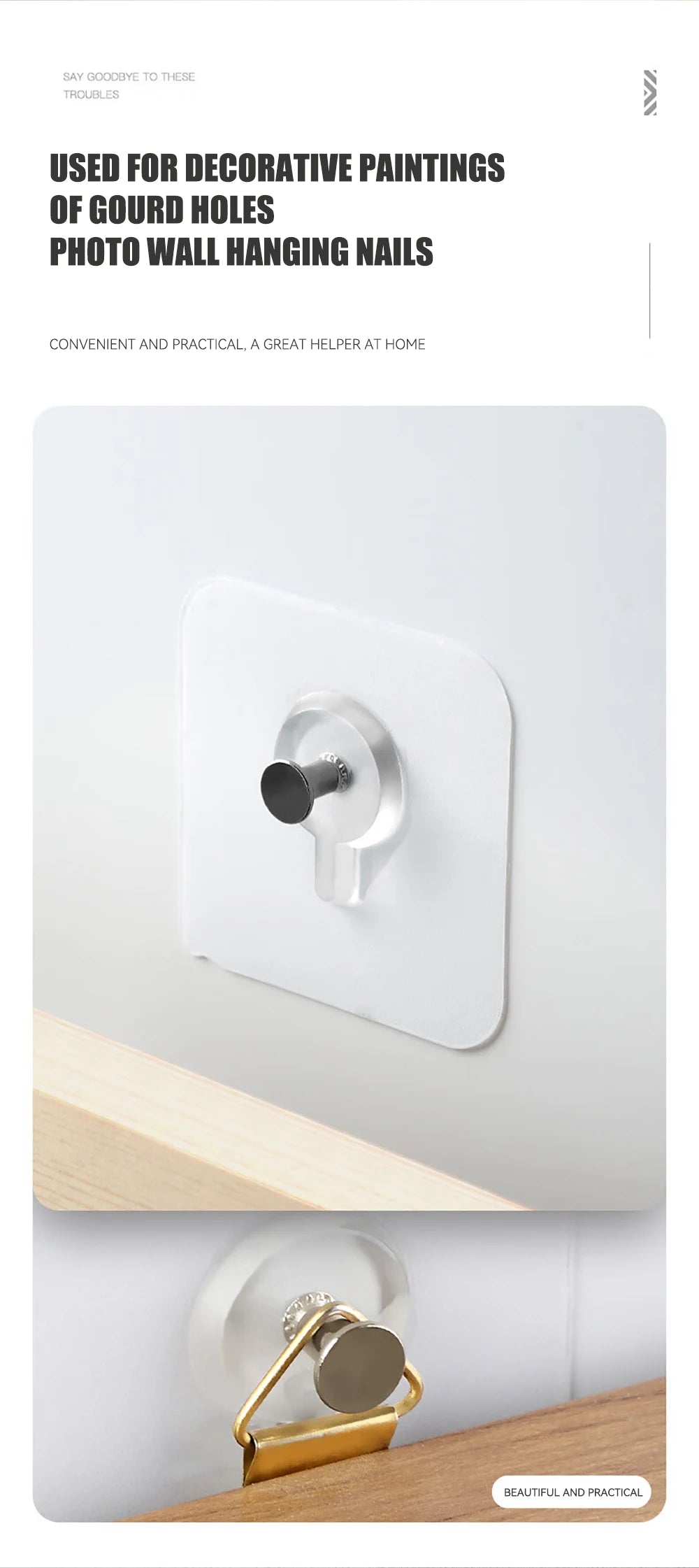 Strong Adhesive Wall Hook Without Piercing
