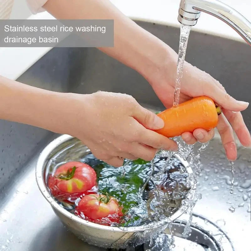 Rice,Fruit,Vegetable Washer Strainer Bowl Stainless Steel