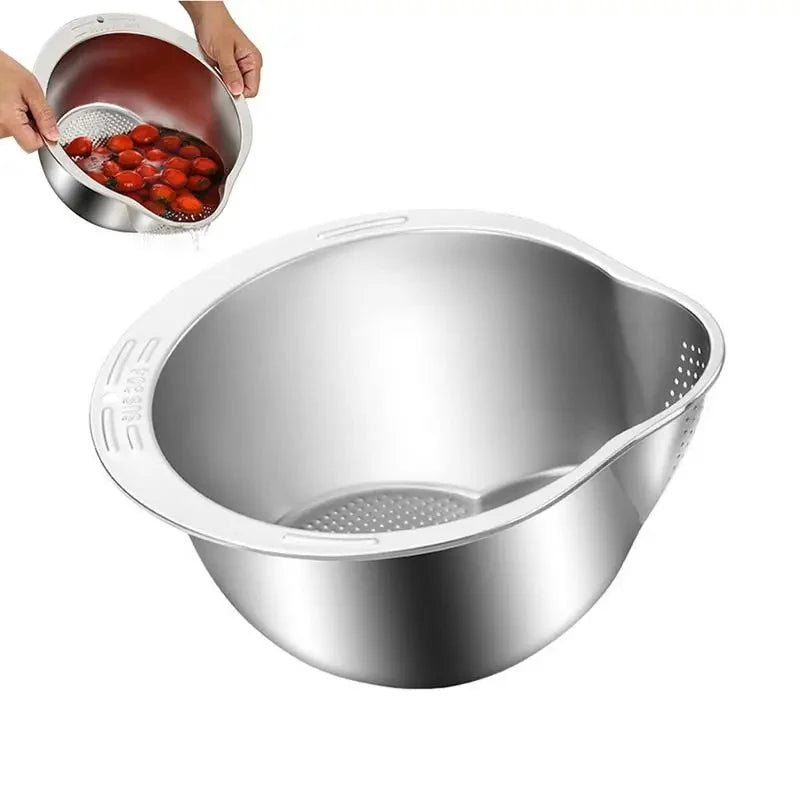 Rice,Fruit,Vegetable Washer Strainer Bowl Stainless Steel