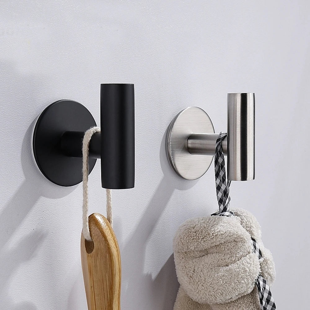 2Pcs Stainless Steel Adhesive Wall Hooks