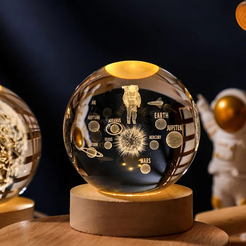 3D Crystal Ball Planet Night Light(6/8 cm)Premium Quality