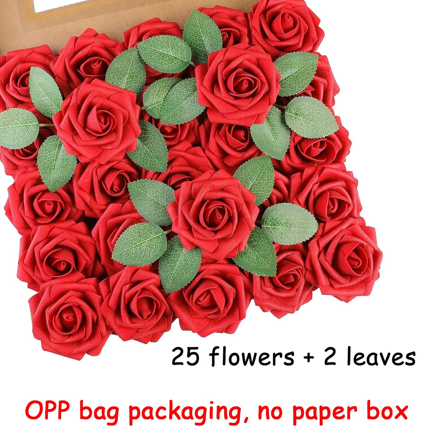 25pcs Artificial Rose Stems(DIY Bouquets)