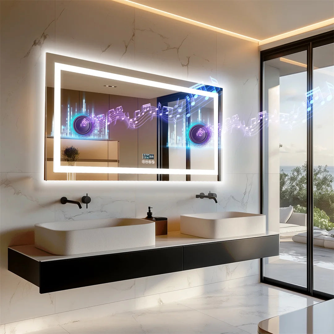 Large Illuminated LED Bluetooth Vanity Mirror(Anti-Fog)