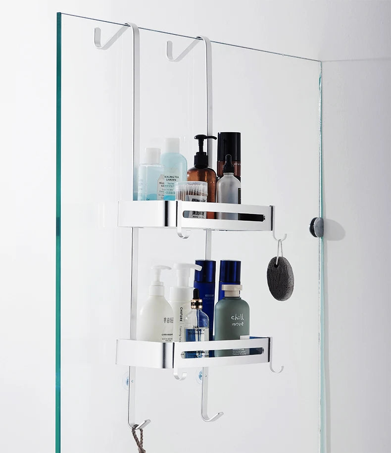 Nail-Free Hanging Bath Shelves