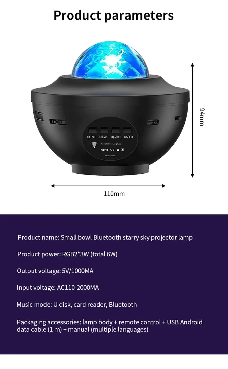 LED Starry Galaxy Projector Night Light