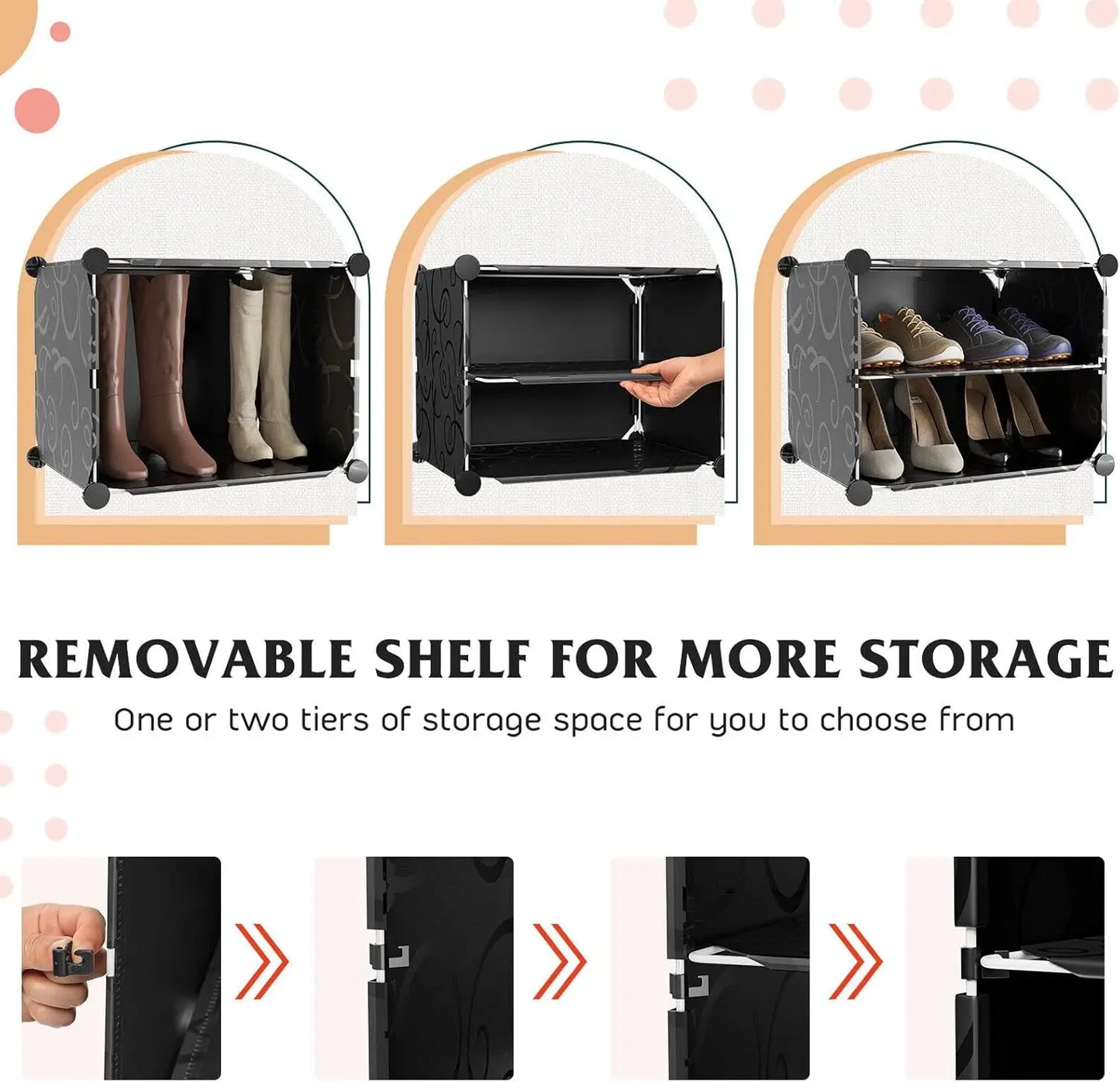 Expandable 48-Pair Shoe Organizer with Door(8-Tier)