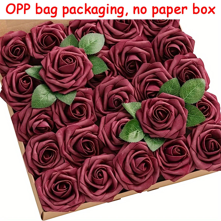 25pcs Artificial Rose Stems(DIY Bouquets)