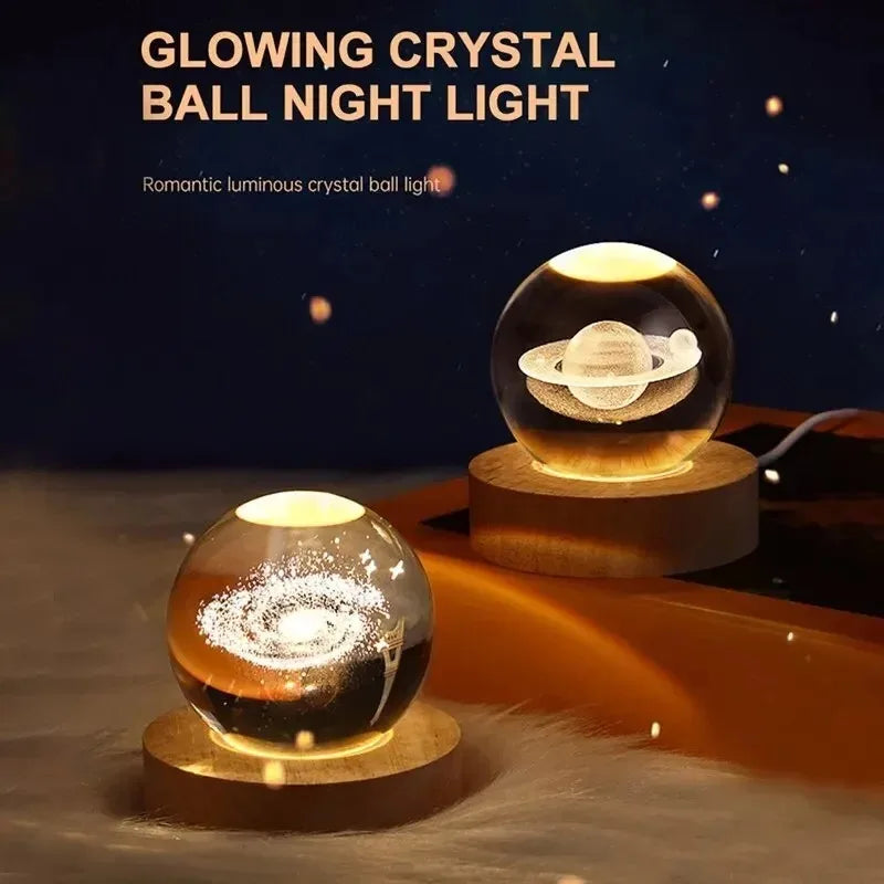 3D Crystal Ball Night Light Lamp