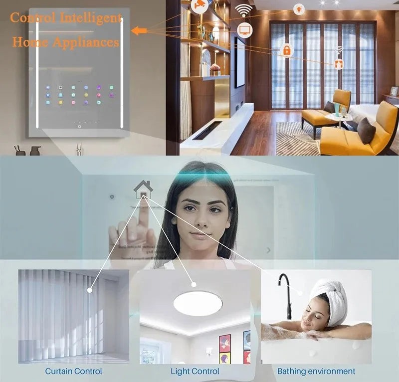 Luxury Glass Smart Mirror with Android TV & LEDs