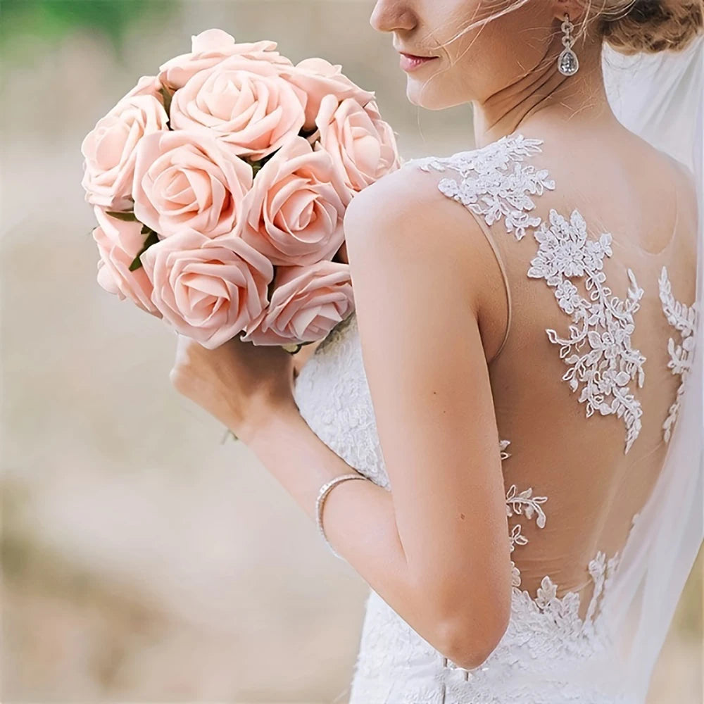 25pcs Artificial Rose Stems(DIY Bouquets)