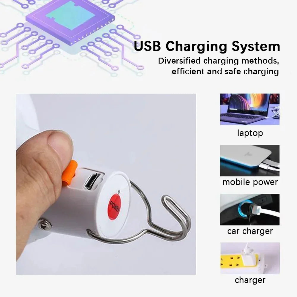 Rechargeable USB Camping LED Bulb with Hook