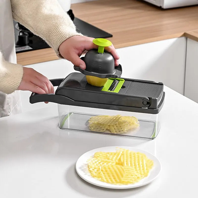 12 in 1 Multifunctional Veggie Slicer & Chopper Set(1 Pc)