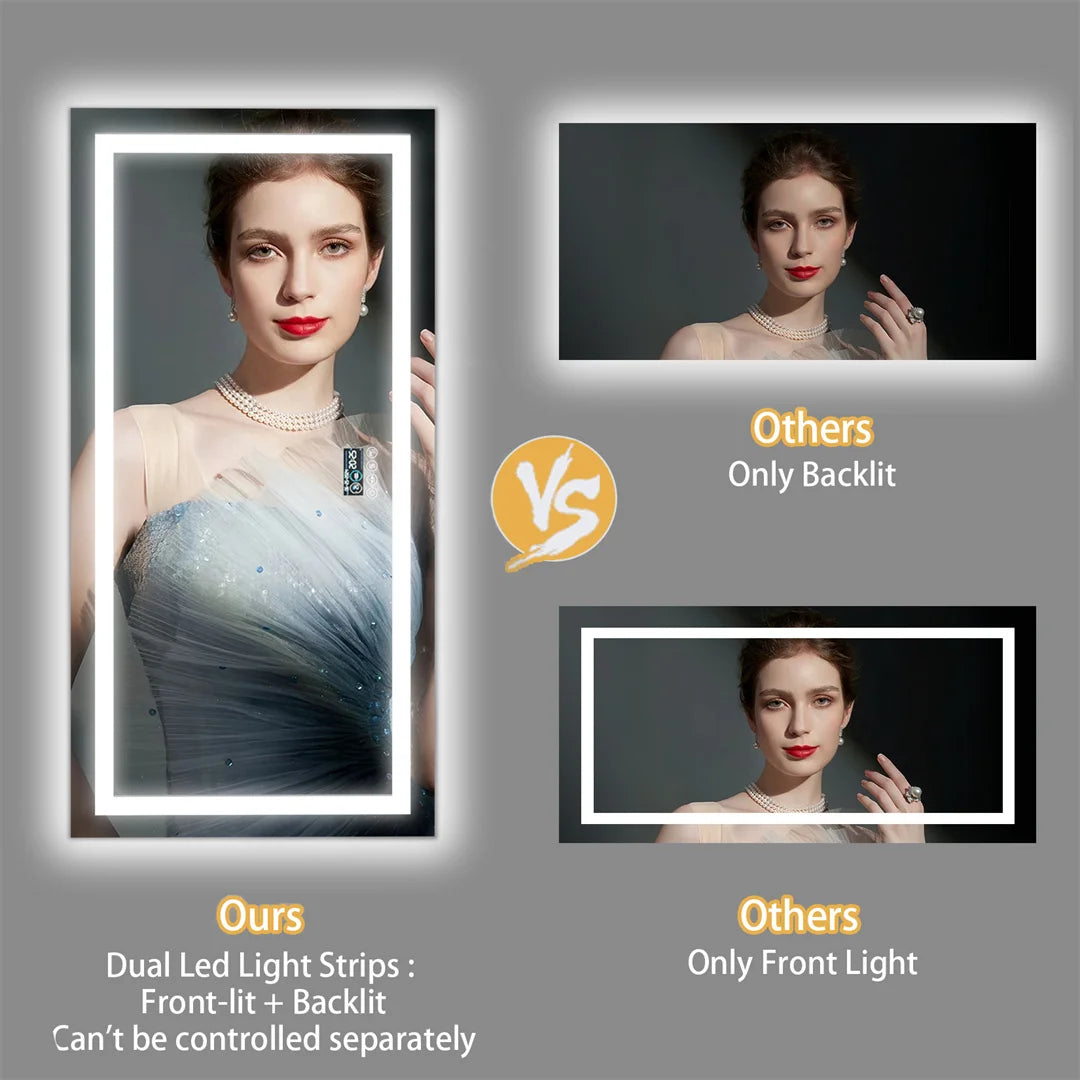 Large Illuminated LED Bluetooth Vanity Mirror(Anti-Fog)