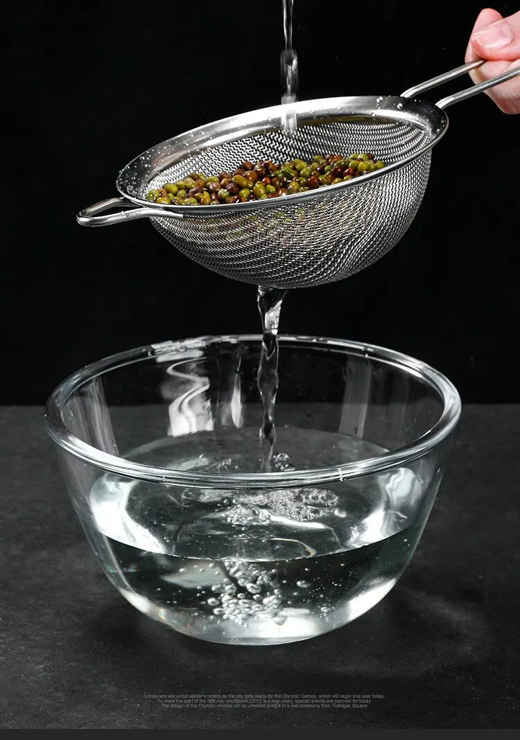 Set of 3 Fine Mesh Strainer Stainless Steel Skimmer
