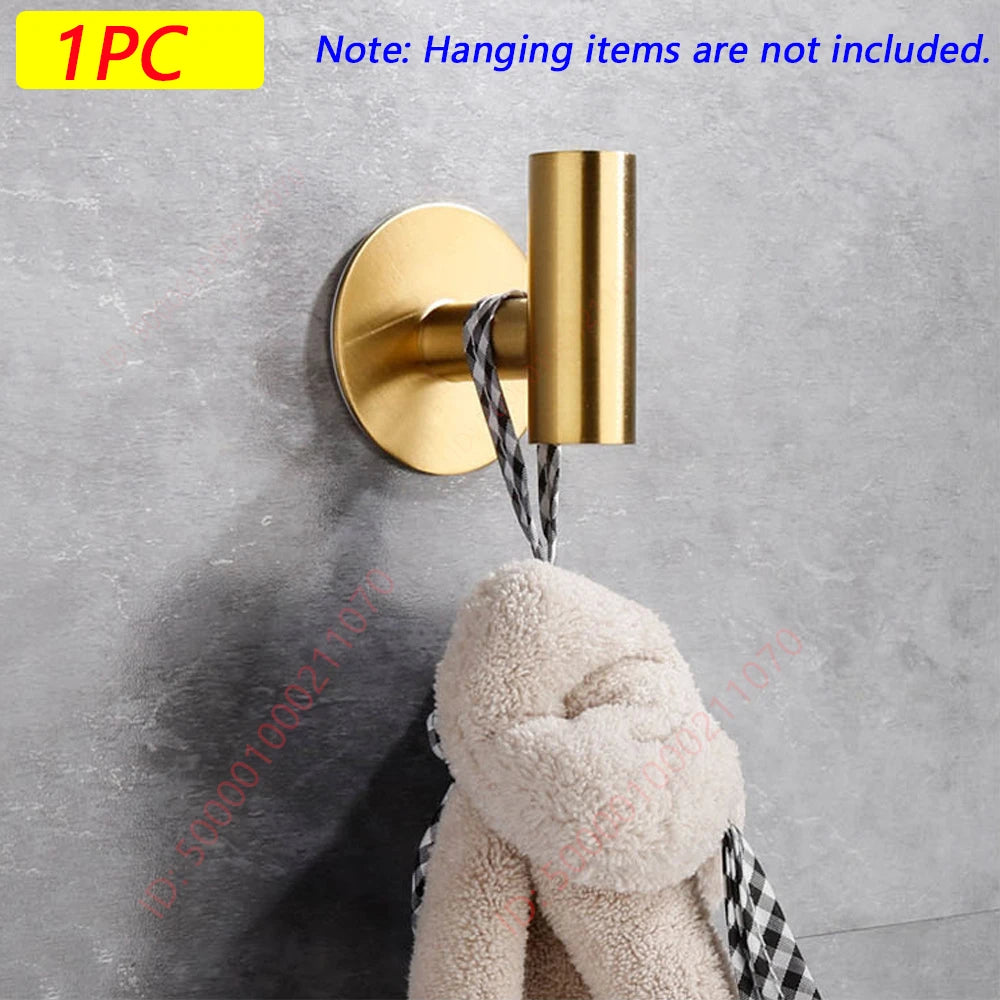 2Pcs Stainless Steel Adhesive Wall Hooks