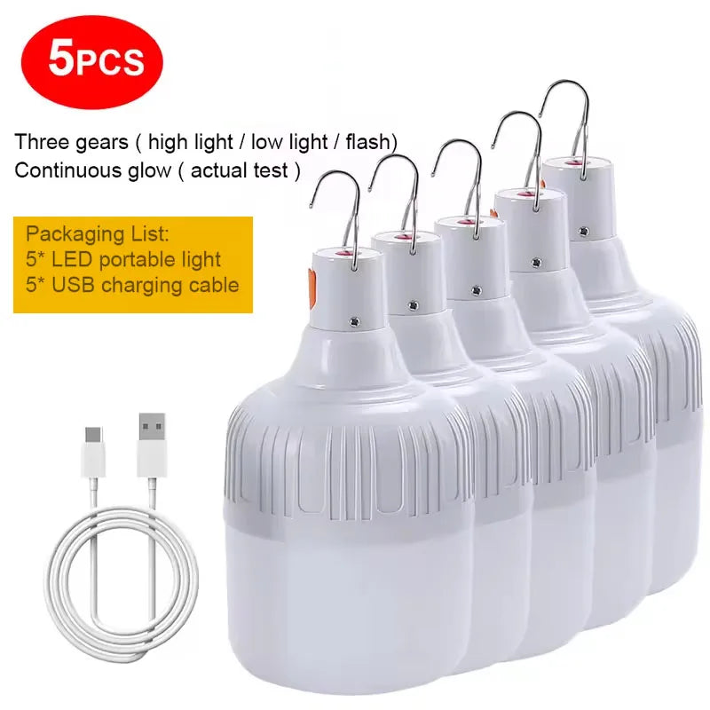 Rechargeable USB Camping LED Bulb with Hook