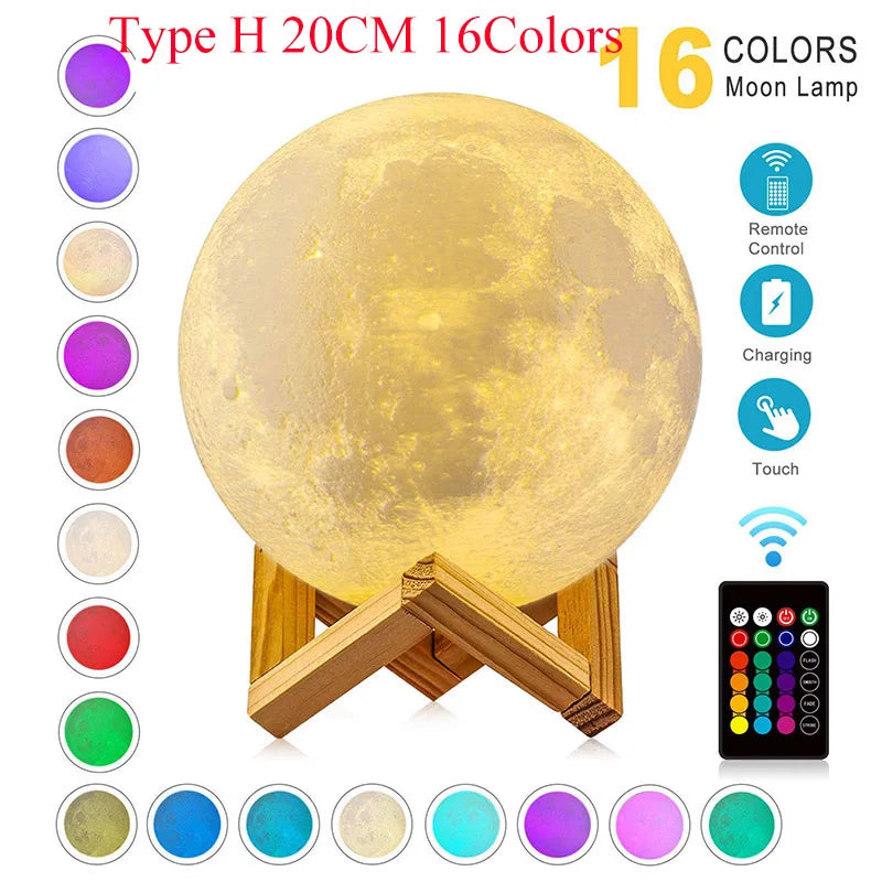 Floating LED Moon Lamp with Magnetic Base