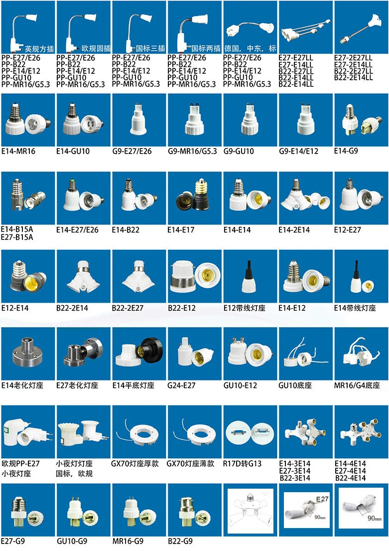 E27 LED Bulb Base Converter Socket