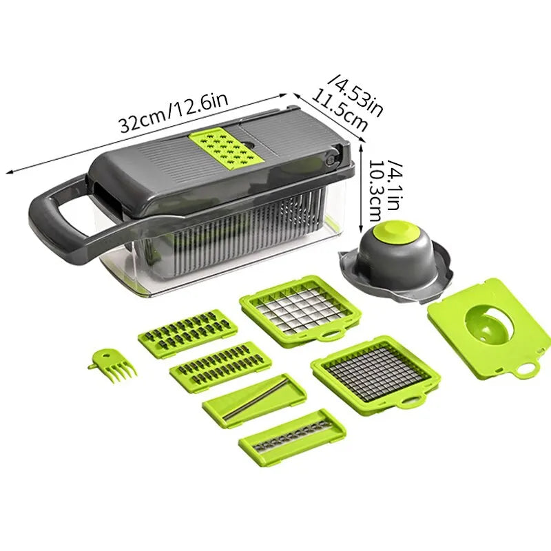 12 in 1 Multifunctional Veggie Slicer & Chopper Set(1 Pc)