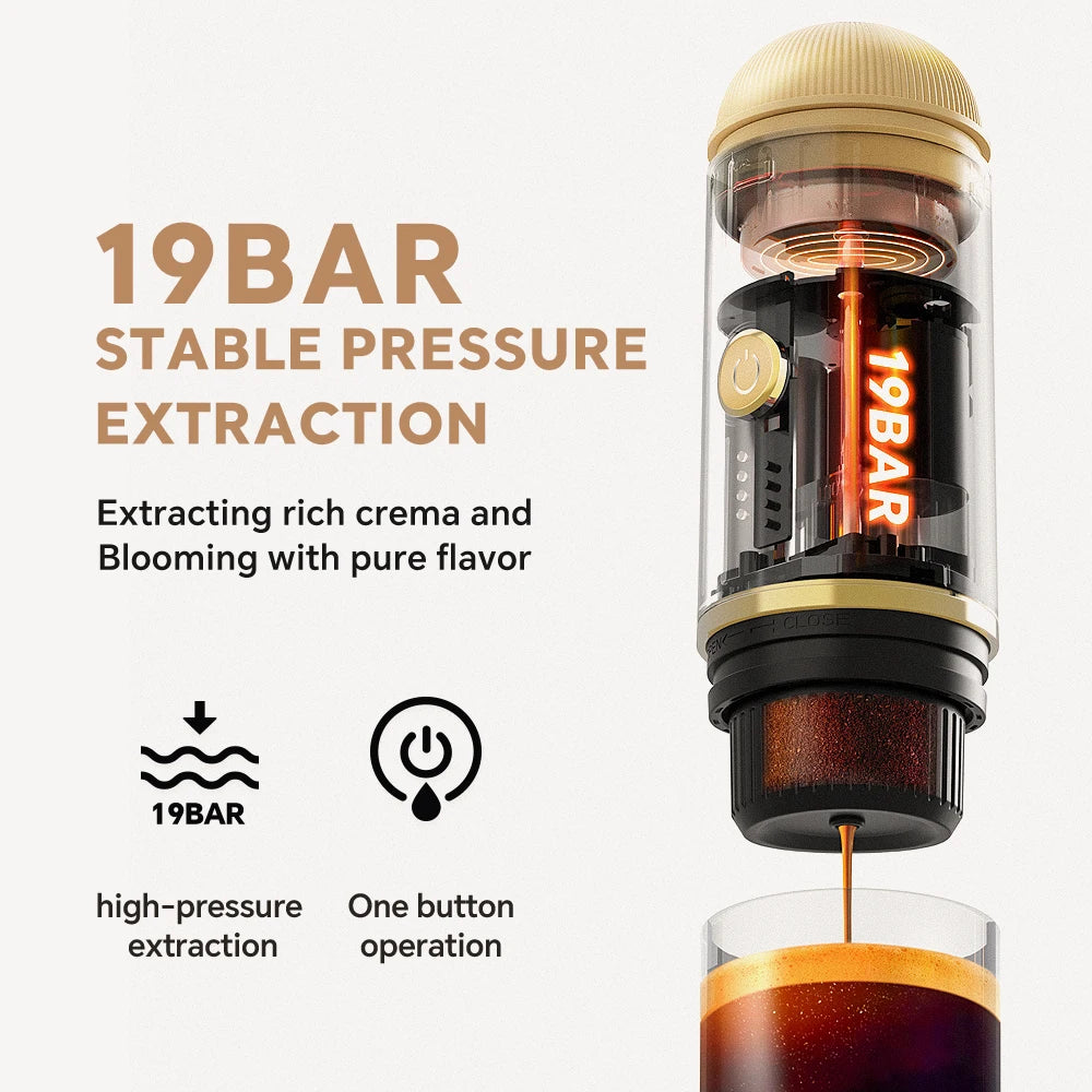 2 in 1 Travel Coffee Maker Electric Portable Espresso Coffee Machine