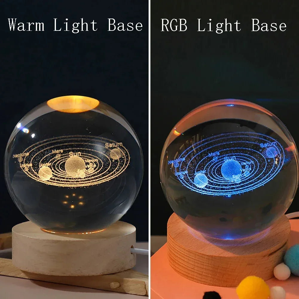 3D Crystal Ball Night Light Lamp