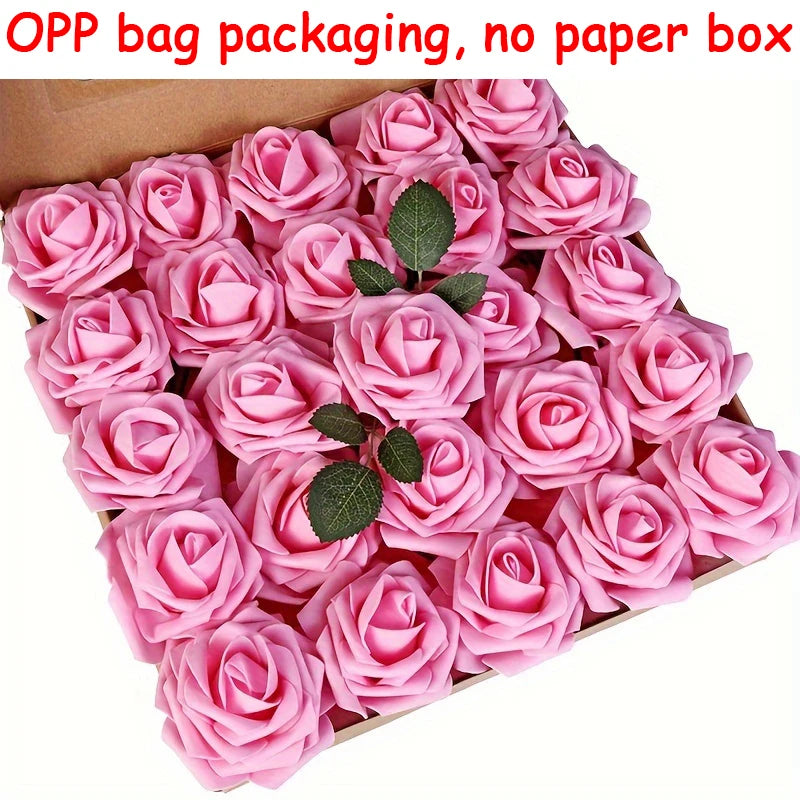 25pcs Artificial Rose Stems(DIY Bouquets)