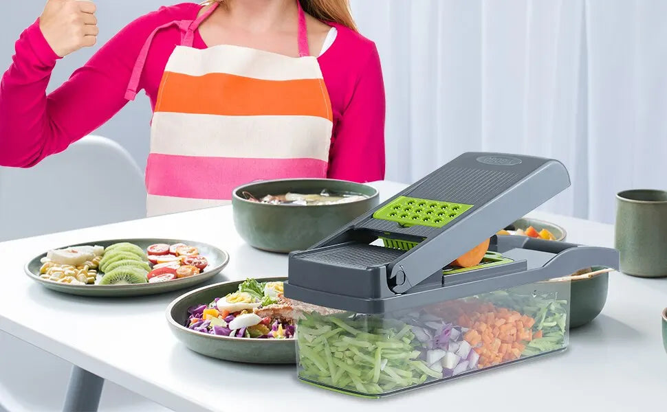 12 in 1 Multifunctional Veggie Slicer & Chopper Set(1 Pc)