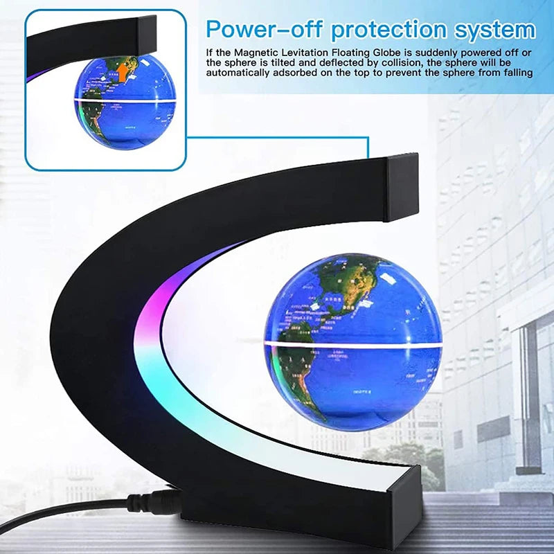 Magnetic Floating Globe LED World Map Lamp