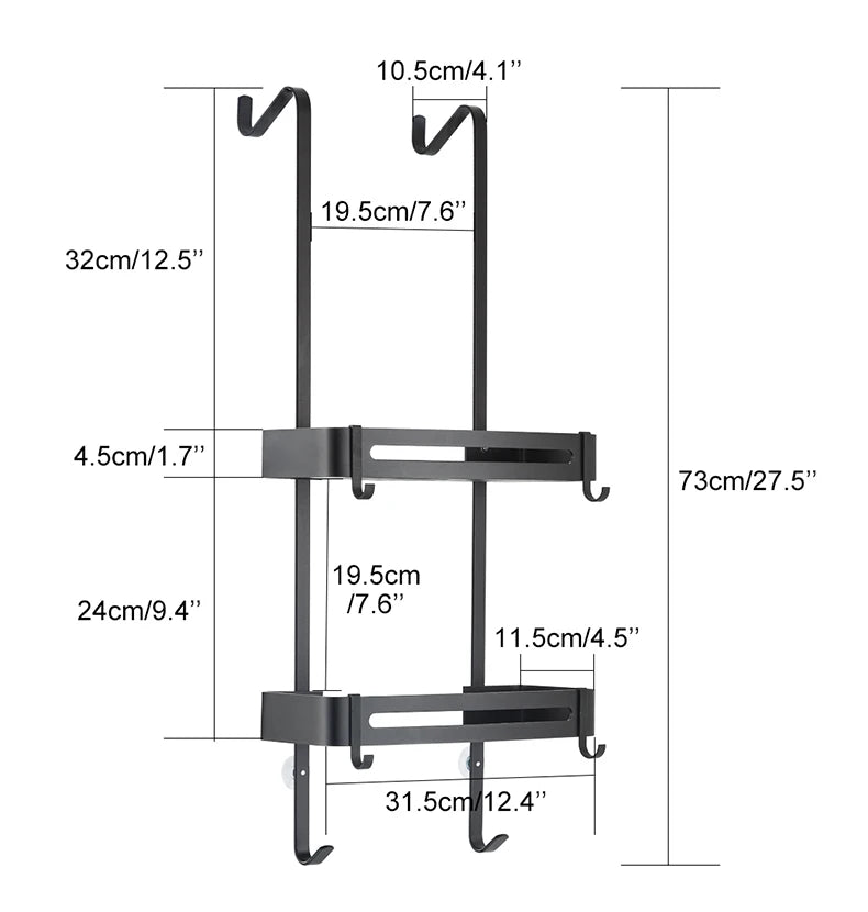 Nail-Free Hanging Bath Shelves