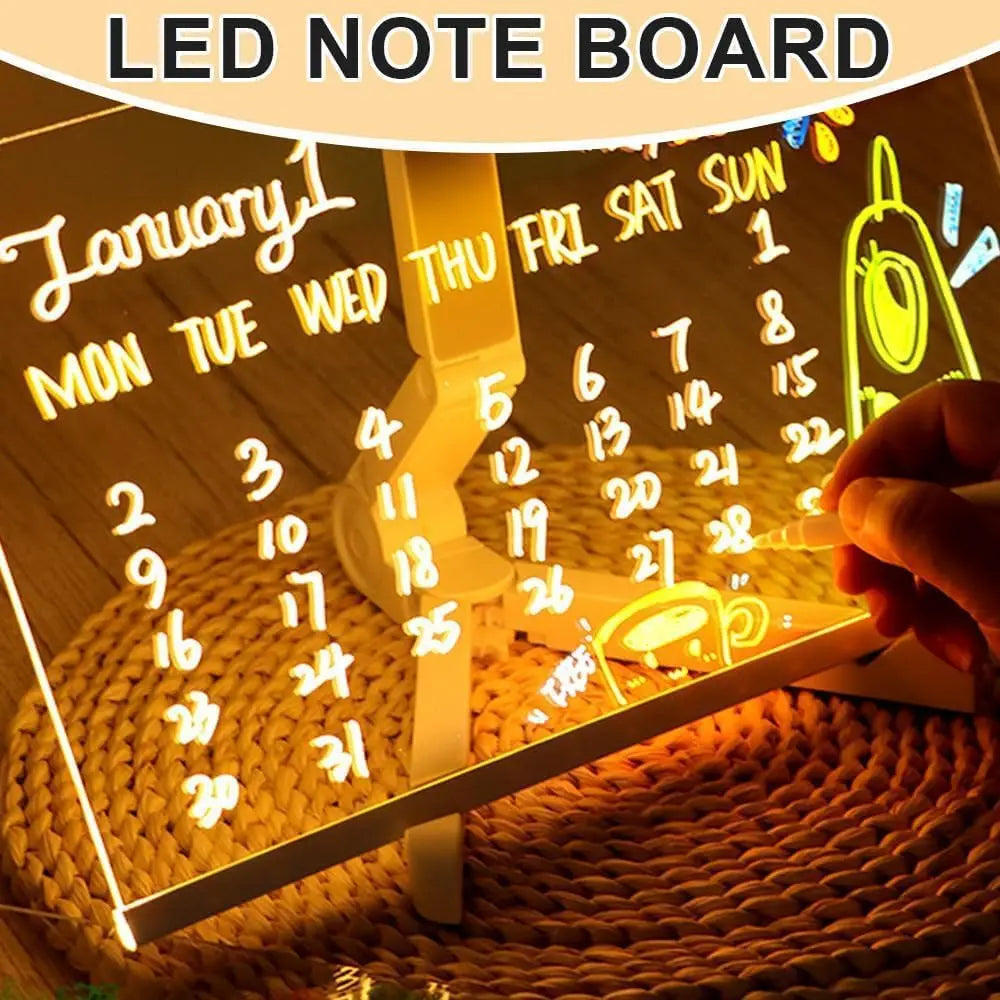 LED Note Board with 7 Color Pens