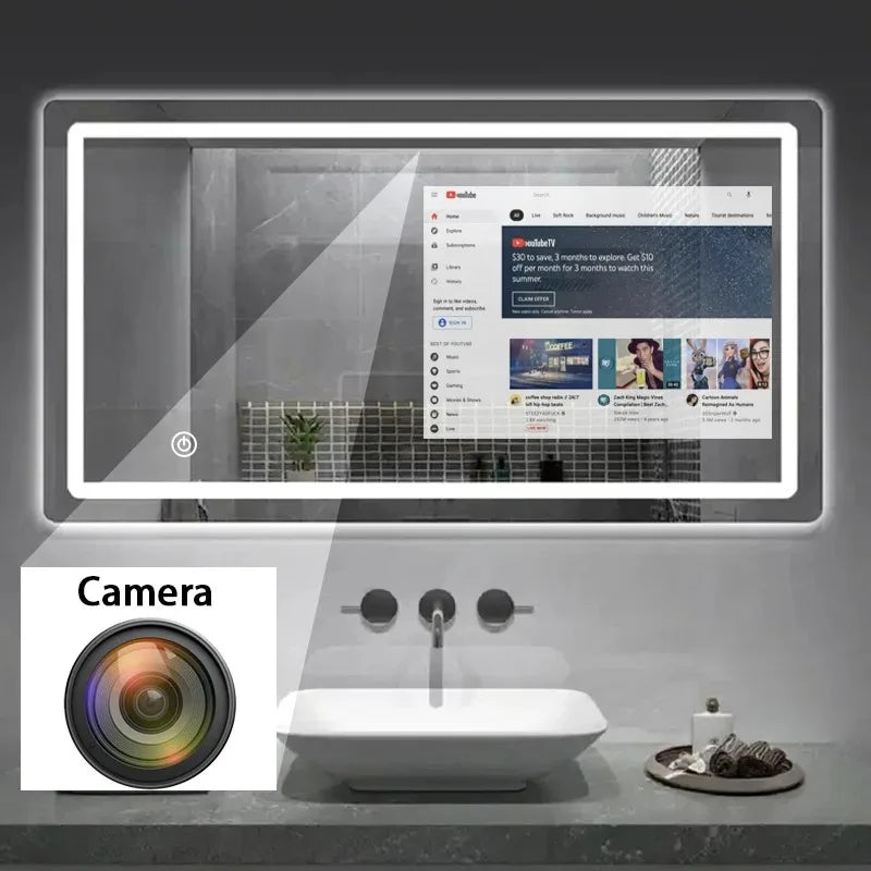 Luxury Glass Smart Mirror with Android TV & LEDs