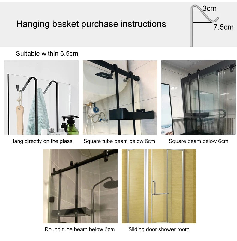 Nail-Free Hanging Bath Shelves