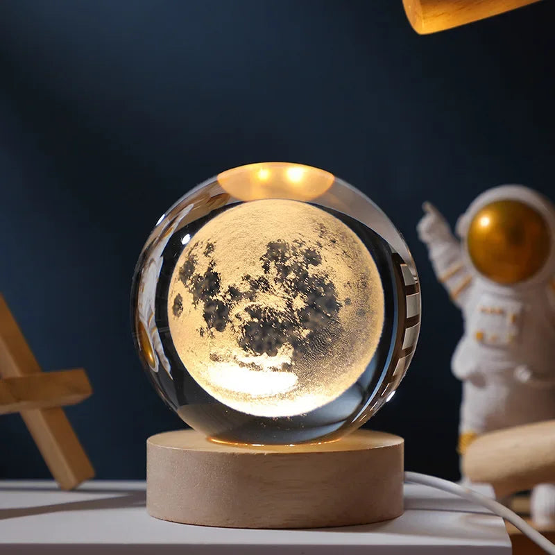 3D Crystal Ball Planet Night Light(6/8 cm)Premium Quality