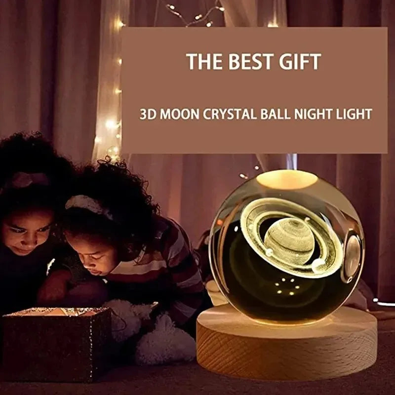 3D Crystal Ball Night Light Lamp