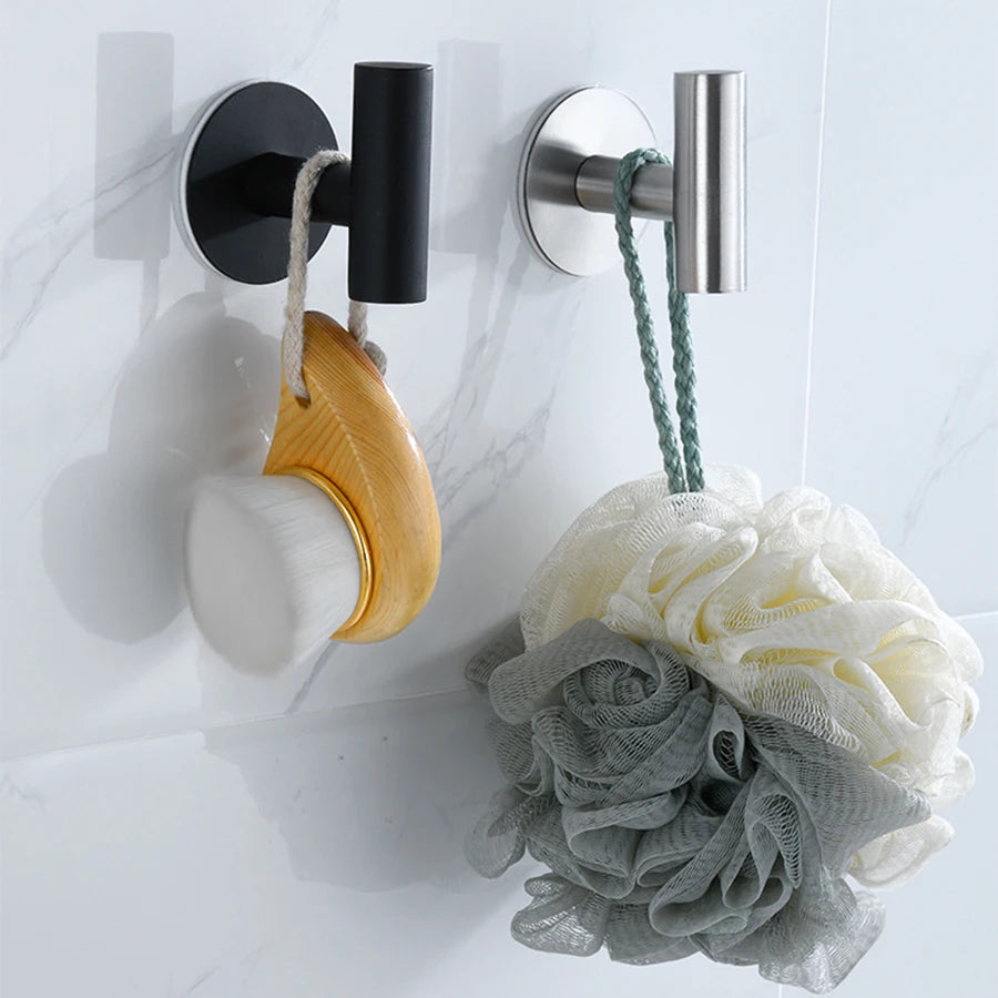2Pcs Stainless Steel Adhesive Wall Hooks