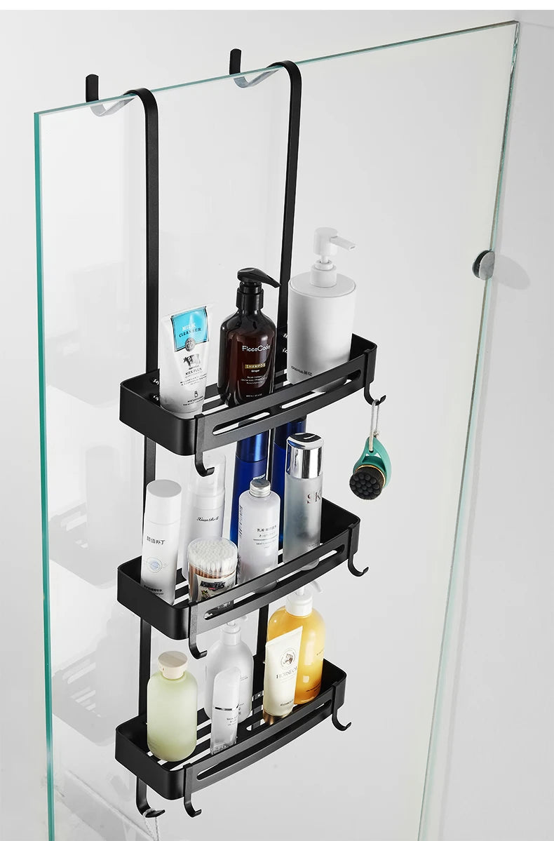 Nail-Free Hanging Bath Shelves