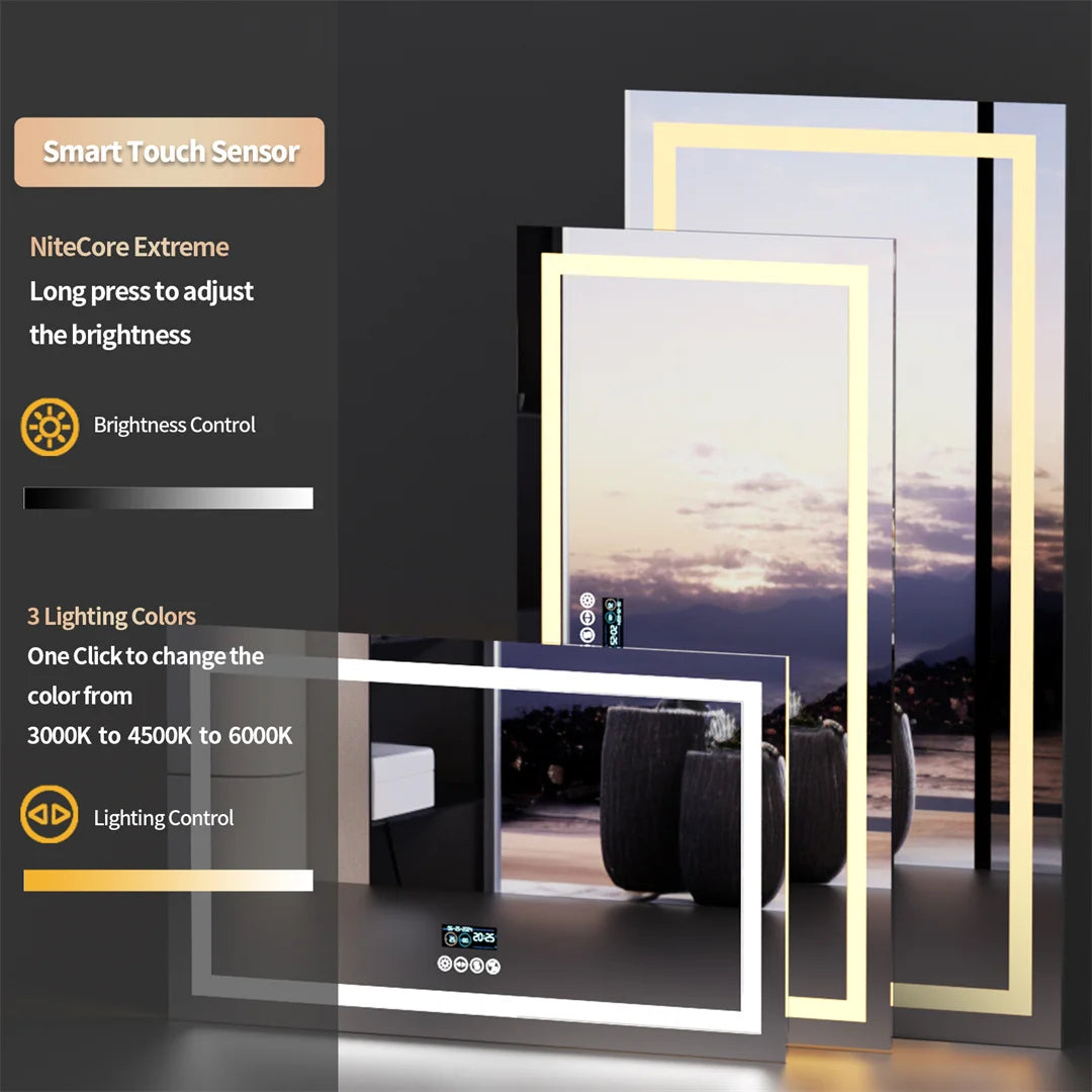 Large Illuminated LED Bluetooth Vanity Mirror(Anti-Fog)