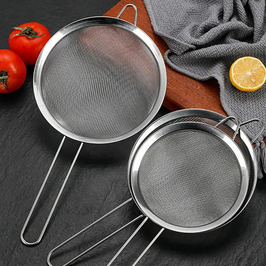 Set of 3 Fine Mesh Strainer Stainless Steel Skimmer